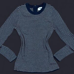 Old Navy Chic Striped Cotton Blend Long Sleeve Top Women’s Small Classy Coastal